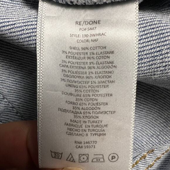 RE/DONE 90s High Rise Ankle Crop Jeans NAF Wash Button Fly 26” Inseam Size 26 - Picture 13 of 16